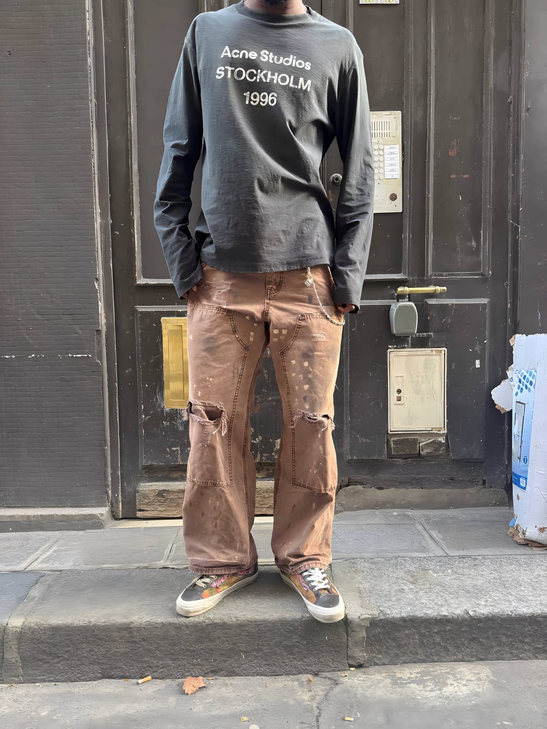 Customer photo review of Omirad Distressed Workwear Denim Pants