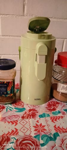 Customer photo review of TERMO SIFÓN DE VIDRIO SPLASH FREE VERDE 2,2 LT