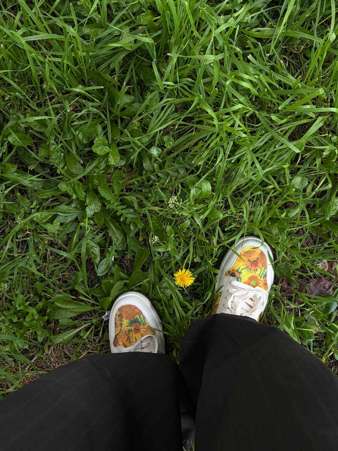 Customer photo review of Van Gogh Sunflowers inspired sneakers