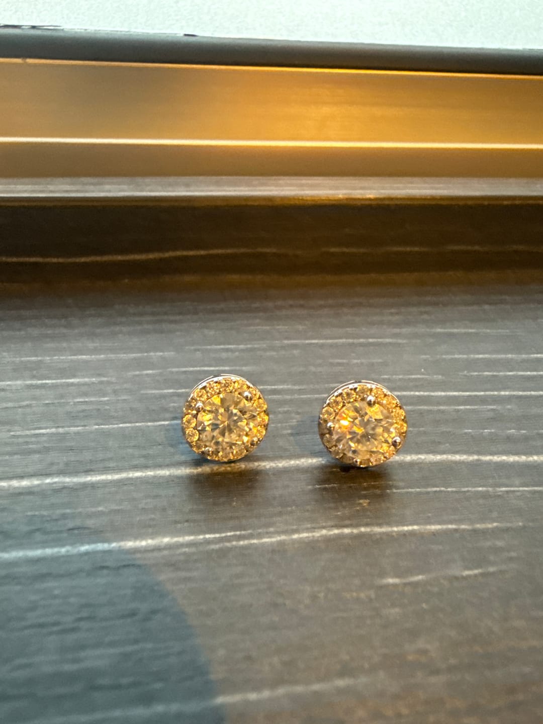 Customer photo review of MOISSANITE ROYAL STUDS.