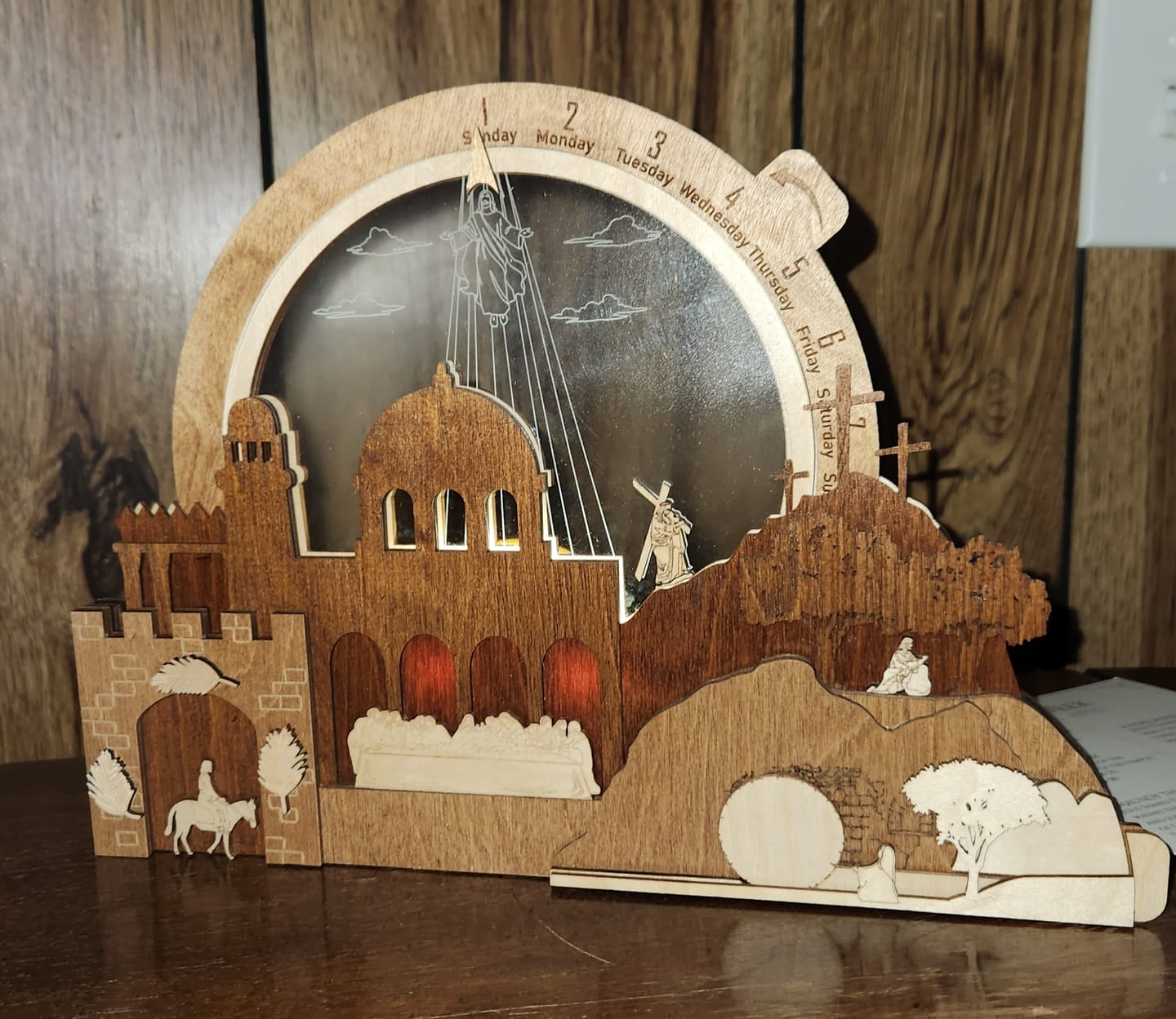 Customer photo review of Easter Creche Countdown | Light-Up + Music Display