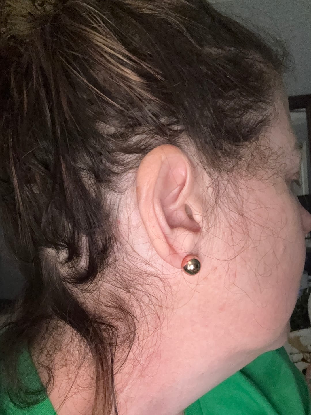 Customer photo review of Harper 18k White Gold Plated Ball Stud Earrings