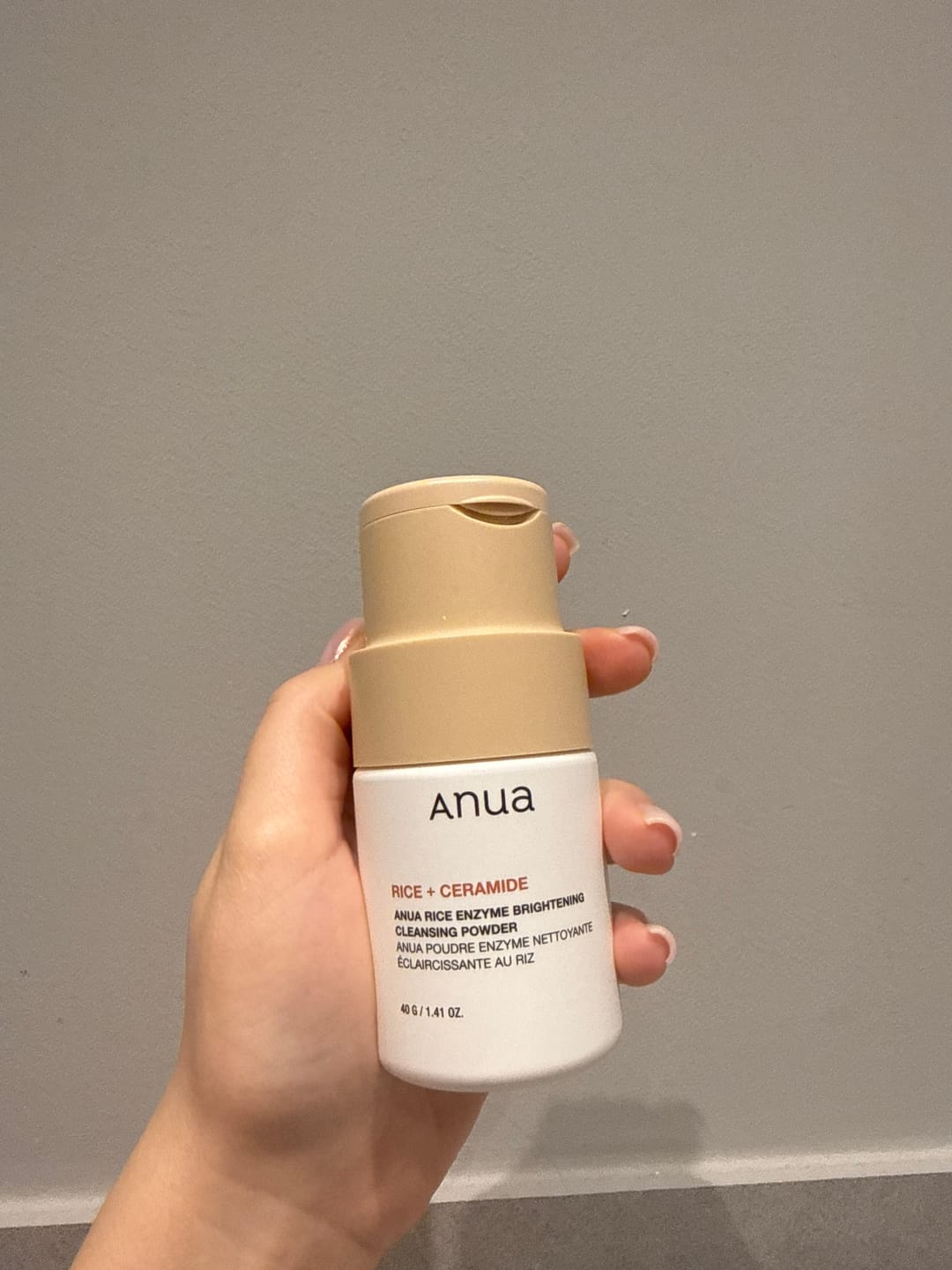 Customer photo review of Enzīmu pūderis ar rīsiem mirdzuma piešķiršanai ādai Anua Rice Enzyme Brightening Cleansing Powder