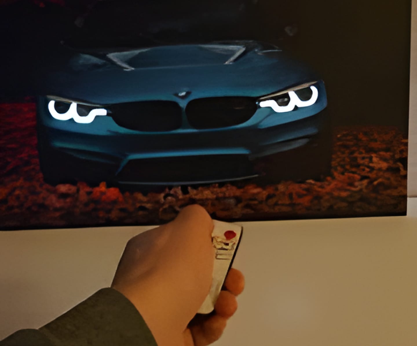 Customer photo review of Design Your Own Neon Car Photo Frame |  Personalized LED Art