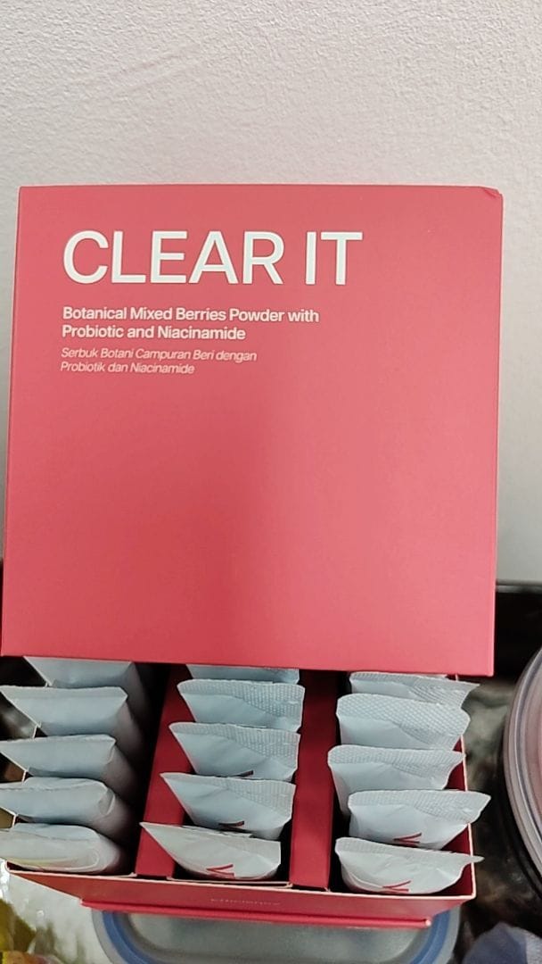 Customer photo review of Ventamin Clear It+: Doctor-Formulated Drink Mix for Acne & Breakout Control