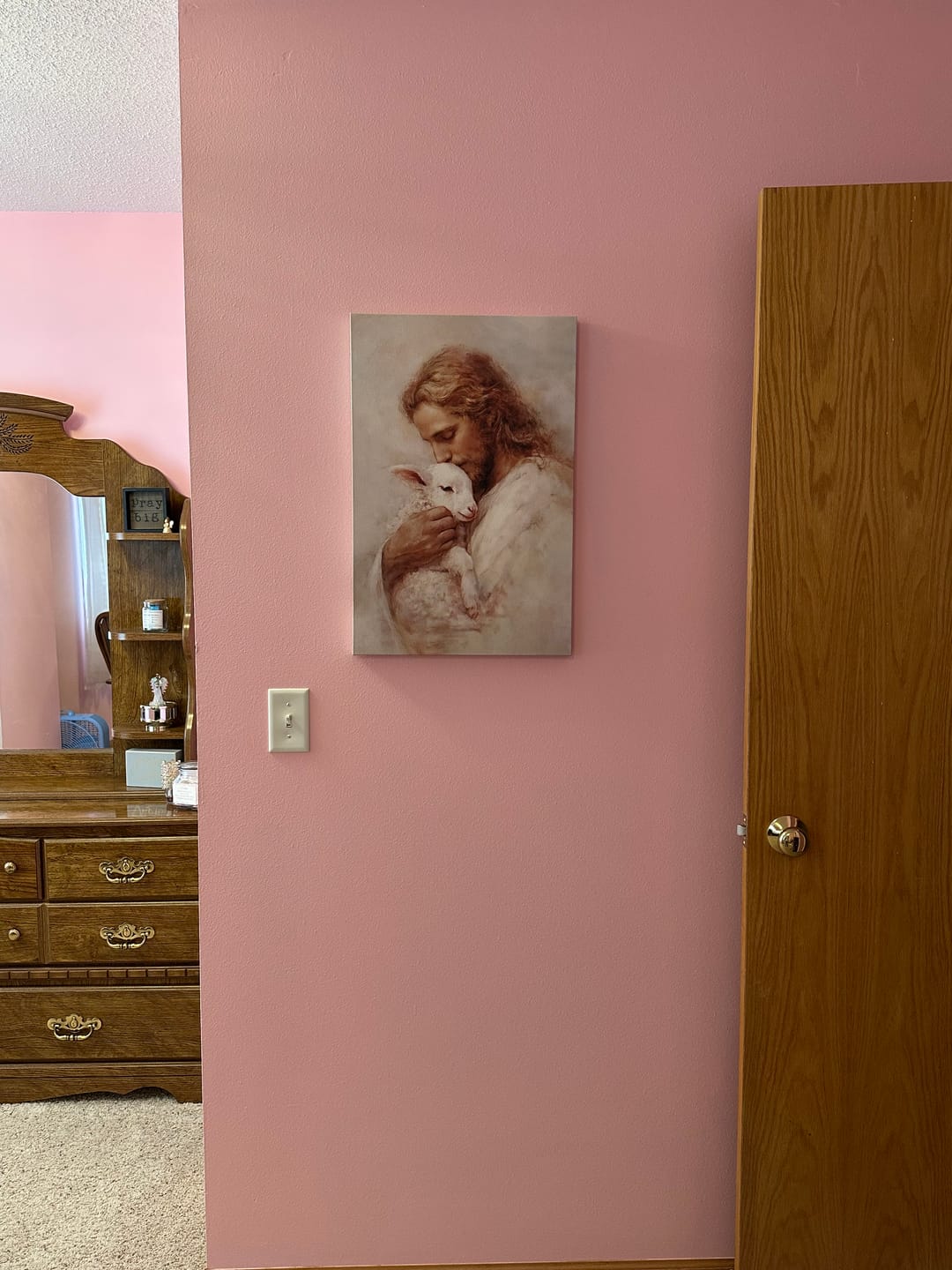 Customer photo review of The Good Shepherd – Jesus with Lamb Wall Art Canvas
