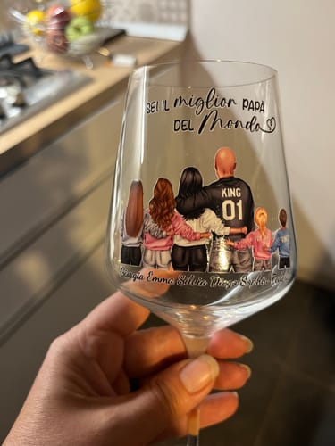 Customer photo review of Ogni giorno – Calice da vino personalizzato per la festa del papà e festa della mamma