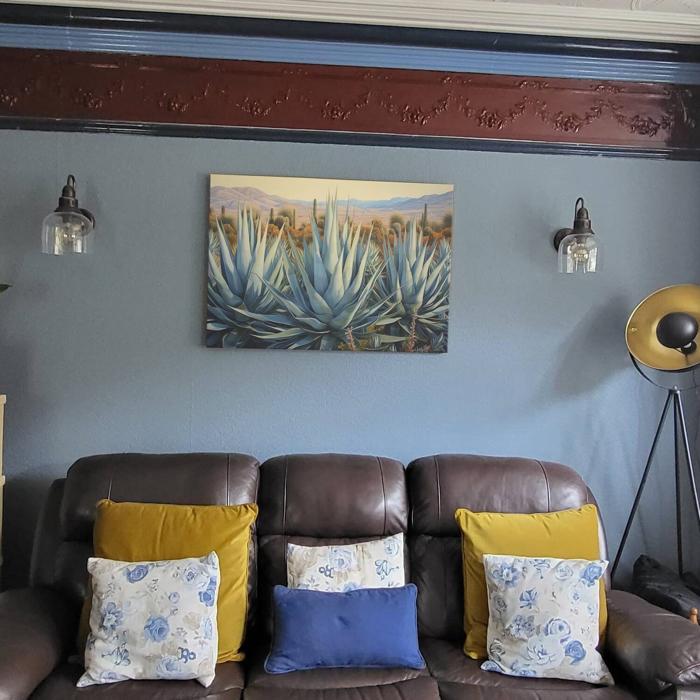 Customer photo review of Desert Agave Printed On Canvas, Horizontal Painting Southwestern Decor, Canvas Print Wall Art, Wall Decor, Painting Canvas