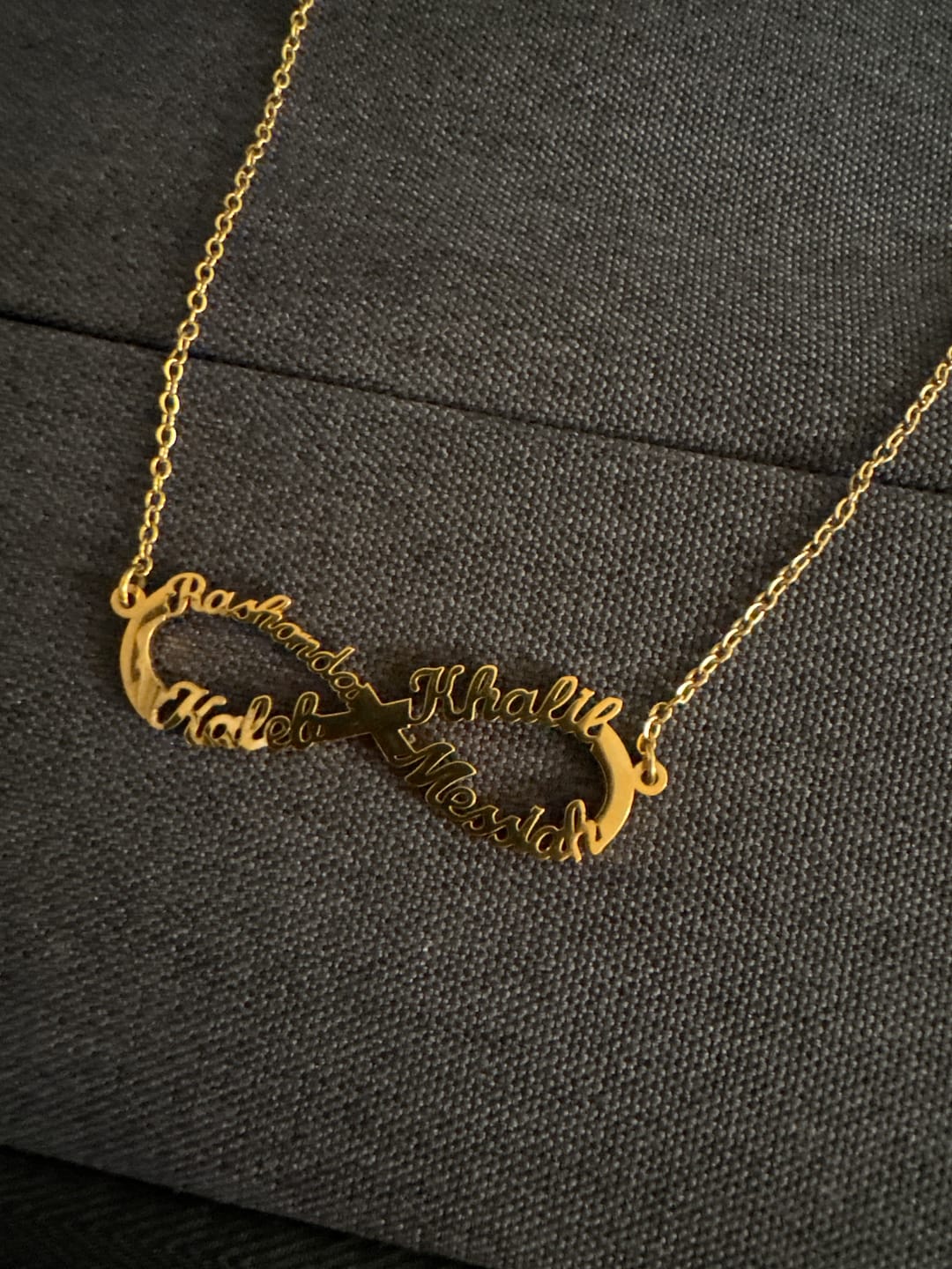 Customer photo review of Infinity Pendant Name Necklace