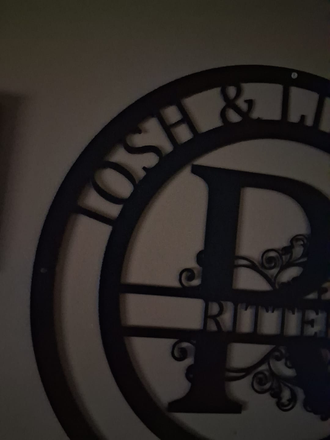 Customer photo review of Custom Metal Family Established Monogram Wall Art - 20+ Color Options