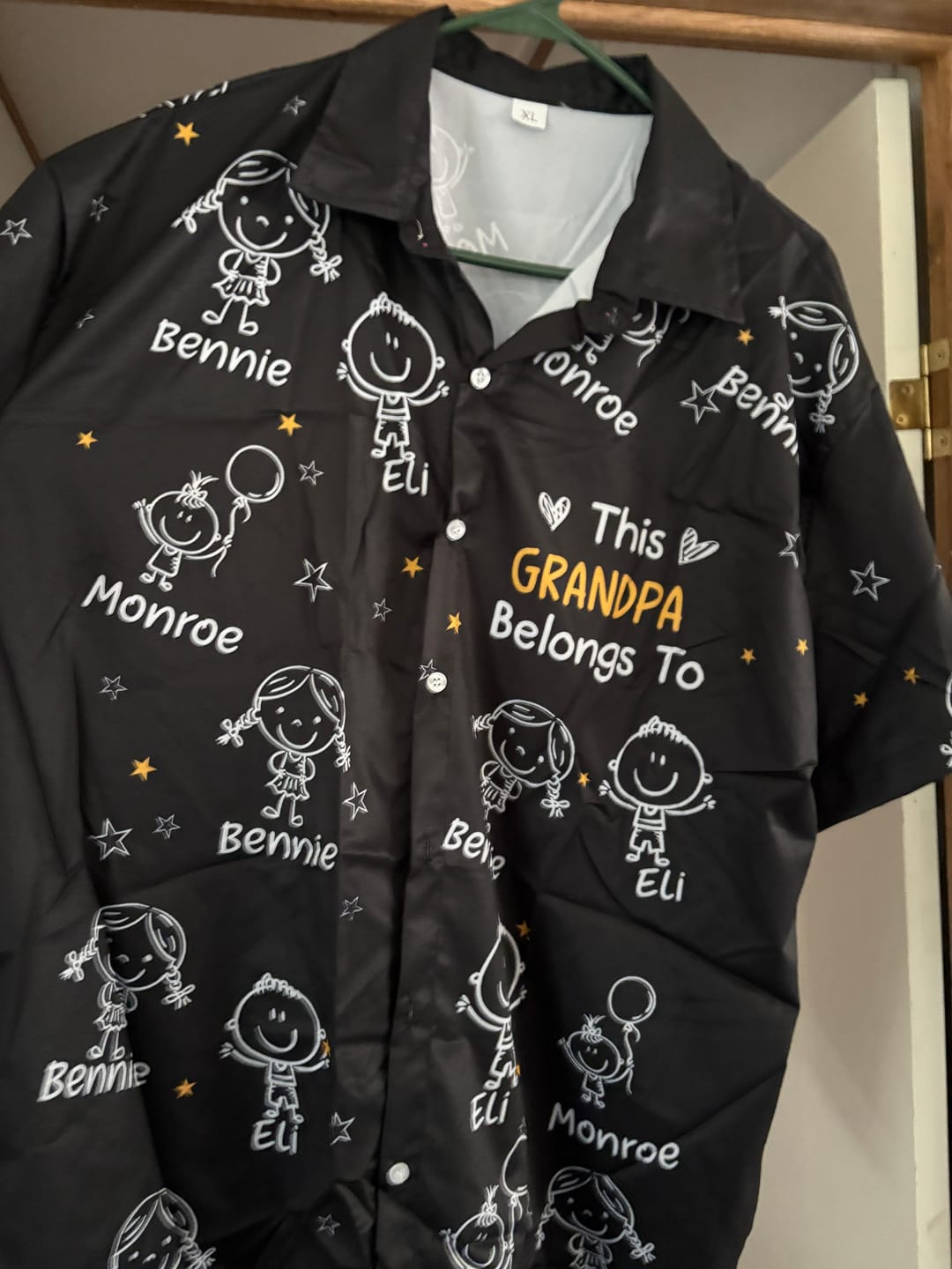 Customer photo review of Personalized Hawaiian Shirt- This Grandpa Belongs To Doodle