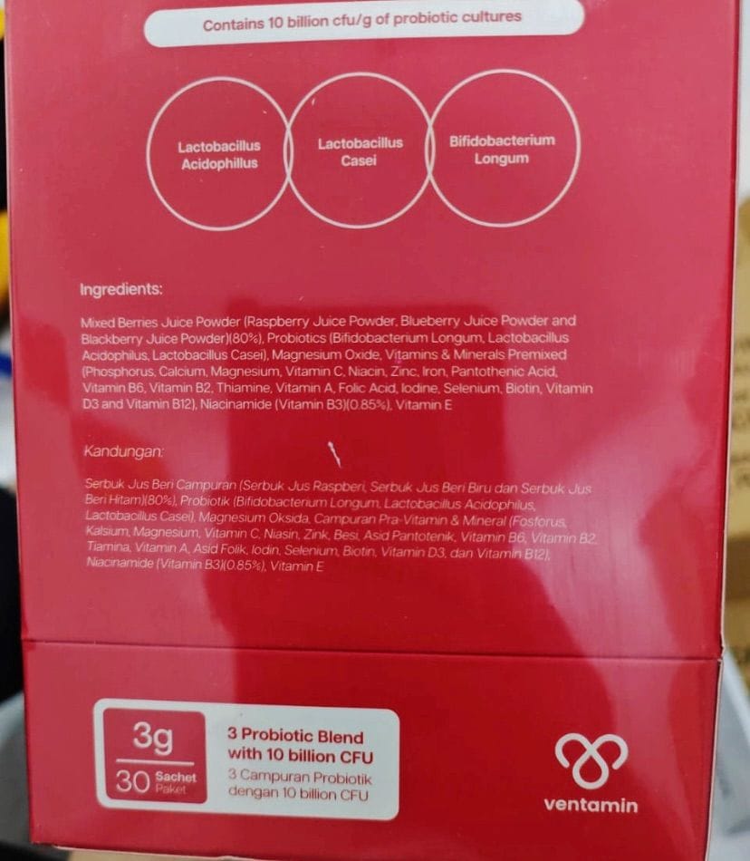 Customer photo review of Ventamin Clear It+: Doctor-Formulated Drink Mix for Acne & Breakout Control