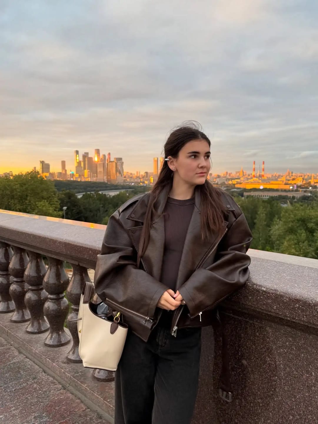 Customer photo review of Georgia Vegan Leather Jacket
