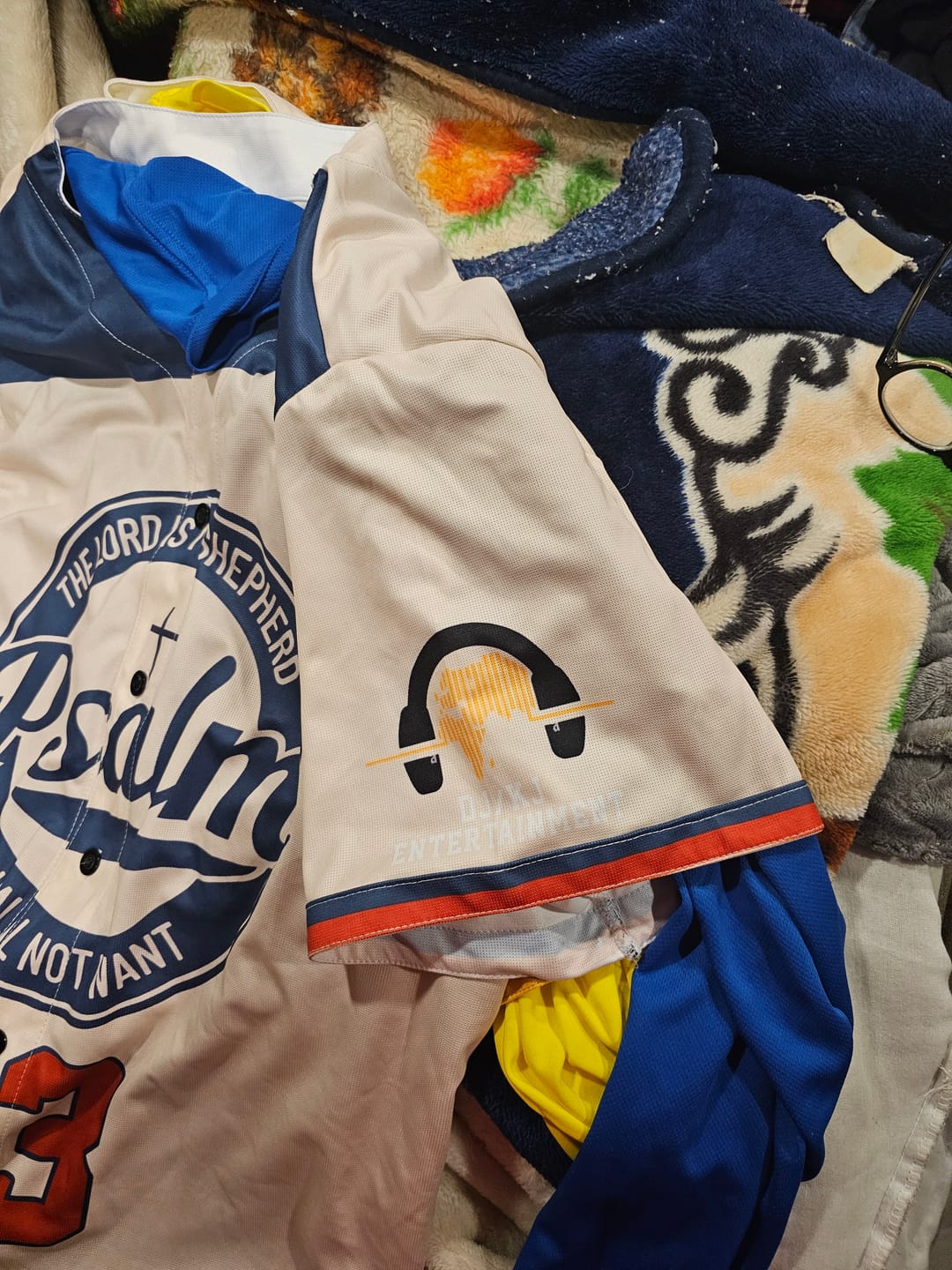 Customer photo review of Custom Religious Psalm Baseball Jersey – Beige Christian Design Add Your Name