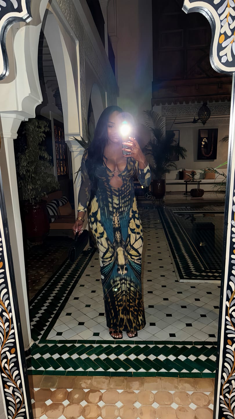 Customer photo review of Nakai Ring Cutout Maxi Dress