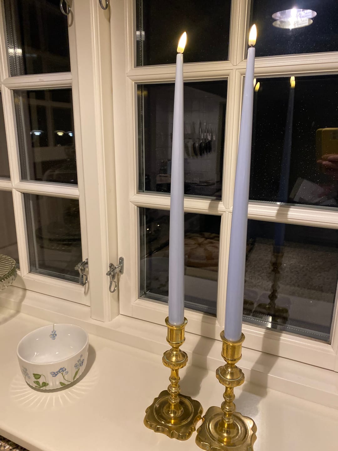 Customer photo review of LED Kertelys med Lak, 2 stk (38 cm) Støvet blå