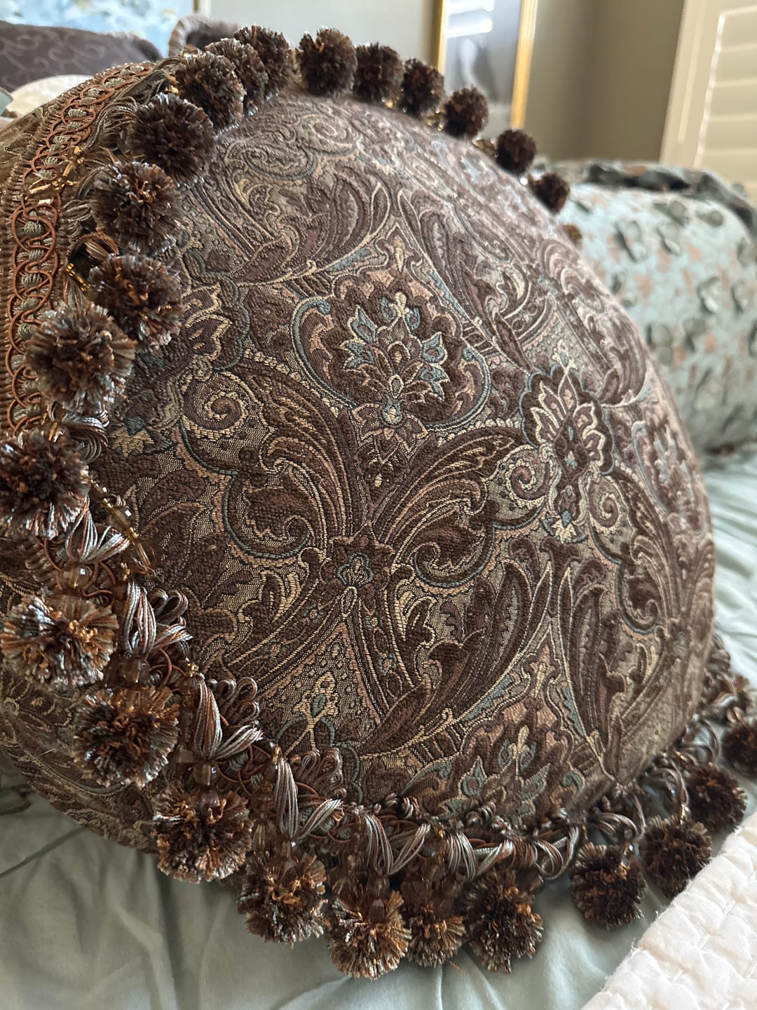 Customer photo review of Zoe Ball & Bead Tassel Fringe (Sold by the Yard)