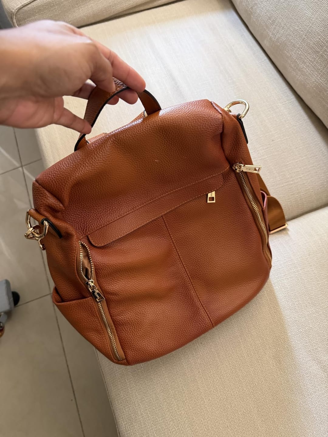 Customer photo review of The Lila | Pebbled Leather Shoulder Bag