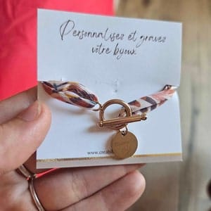 Customer photo review of Bracelet liberty fermoir en T personnalisé médaille gravée