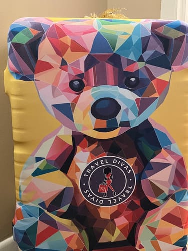 Customer photo review of Diva Bear Yellow Luggage Cover