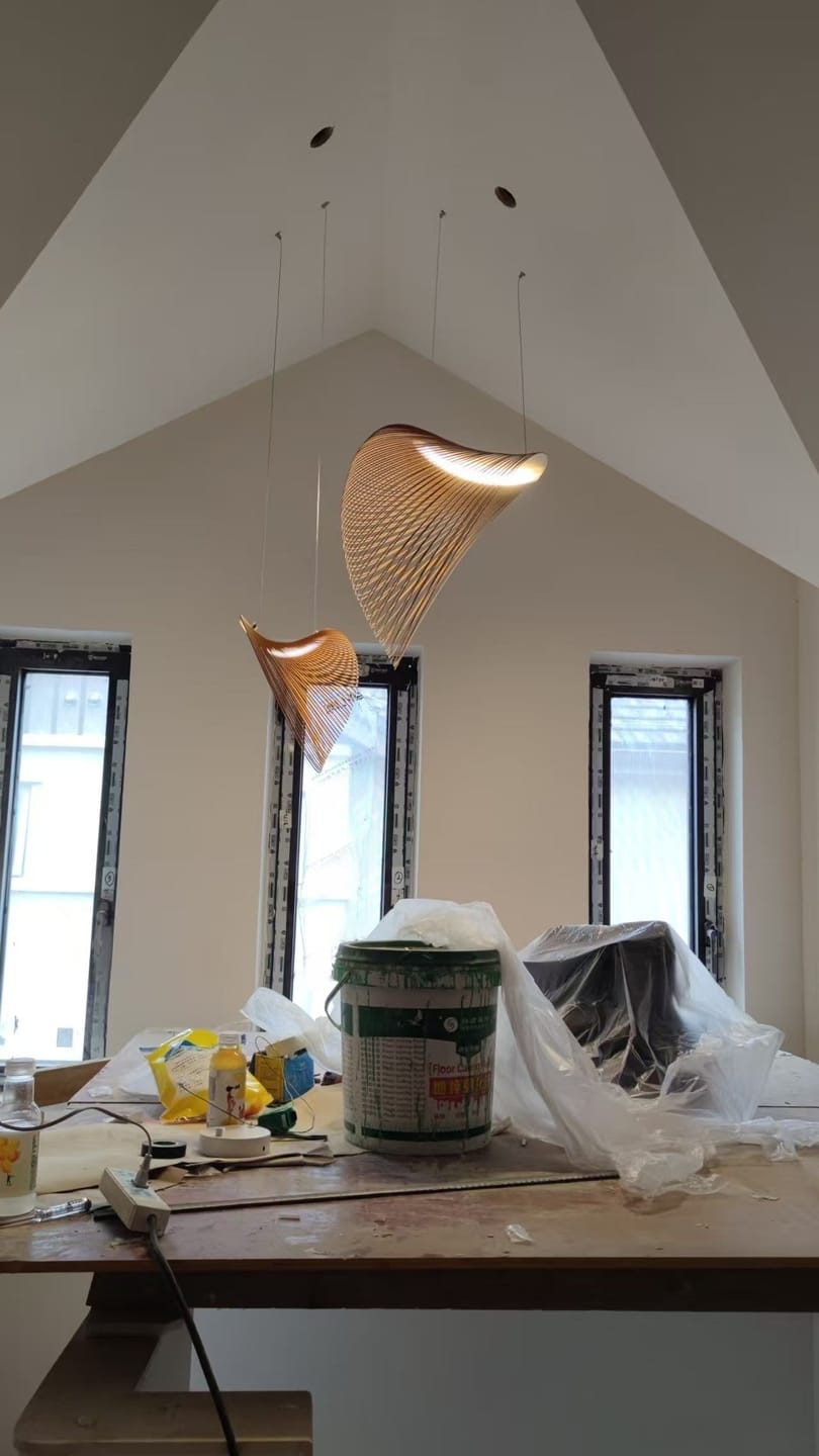 Customer photo review of Home Decor Wood Art LED Chandelier, Dimmable