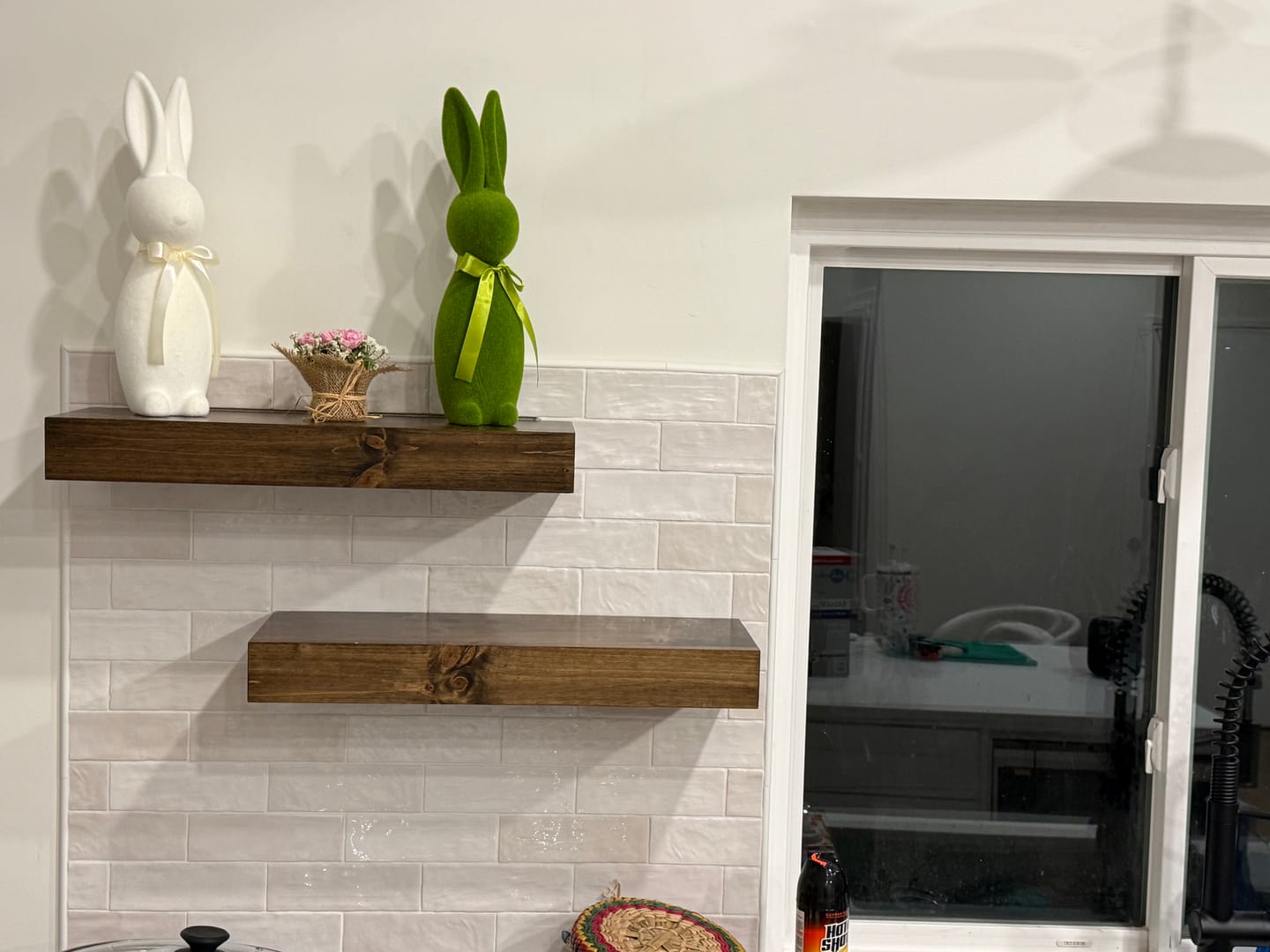 Customer photo review of Modern 3" Thick Floating Shelves