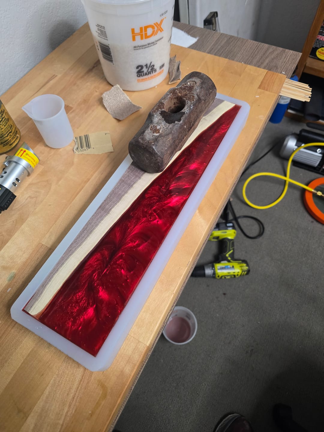 Customer photo review of 16.5x4x1" Silicone Mold For Epoxy Resin - Coaster Mold + Long Cheeseboards