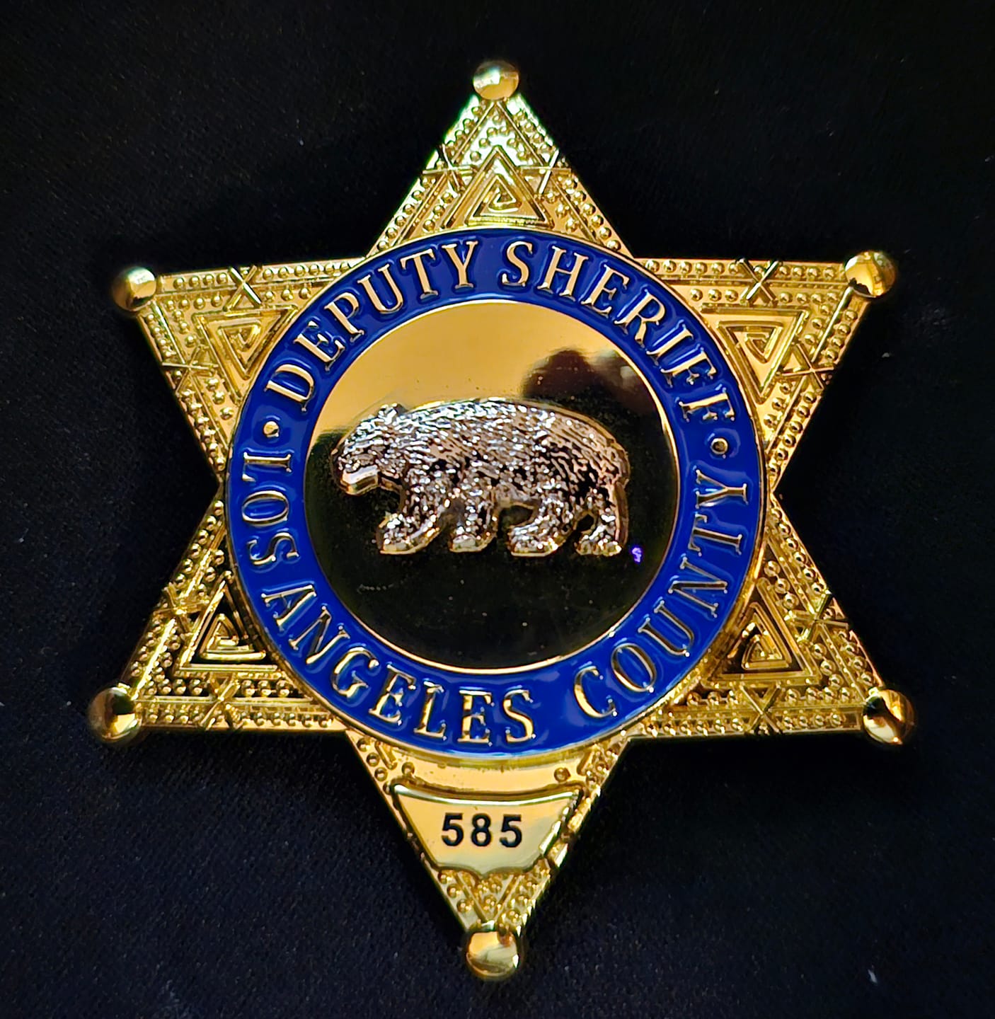 Customer photo review of LASD  Los Angeles County deputy Sheriff Bear Badge Customize Number Replica Movie Props