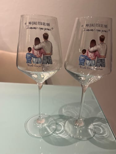 Customer photo review of Ogni giorno – Calice da vino personalizzato per la festa del papà e festa della mamma