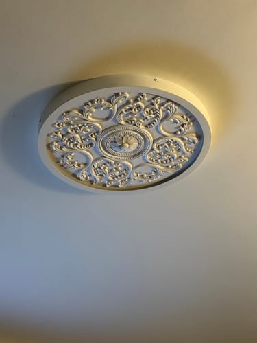 Customer photo review of Decorative French White Medallion LED Flush Mount Light