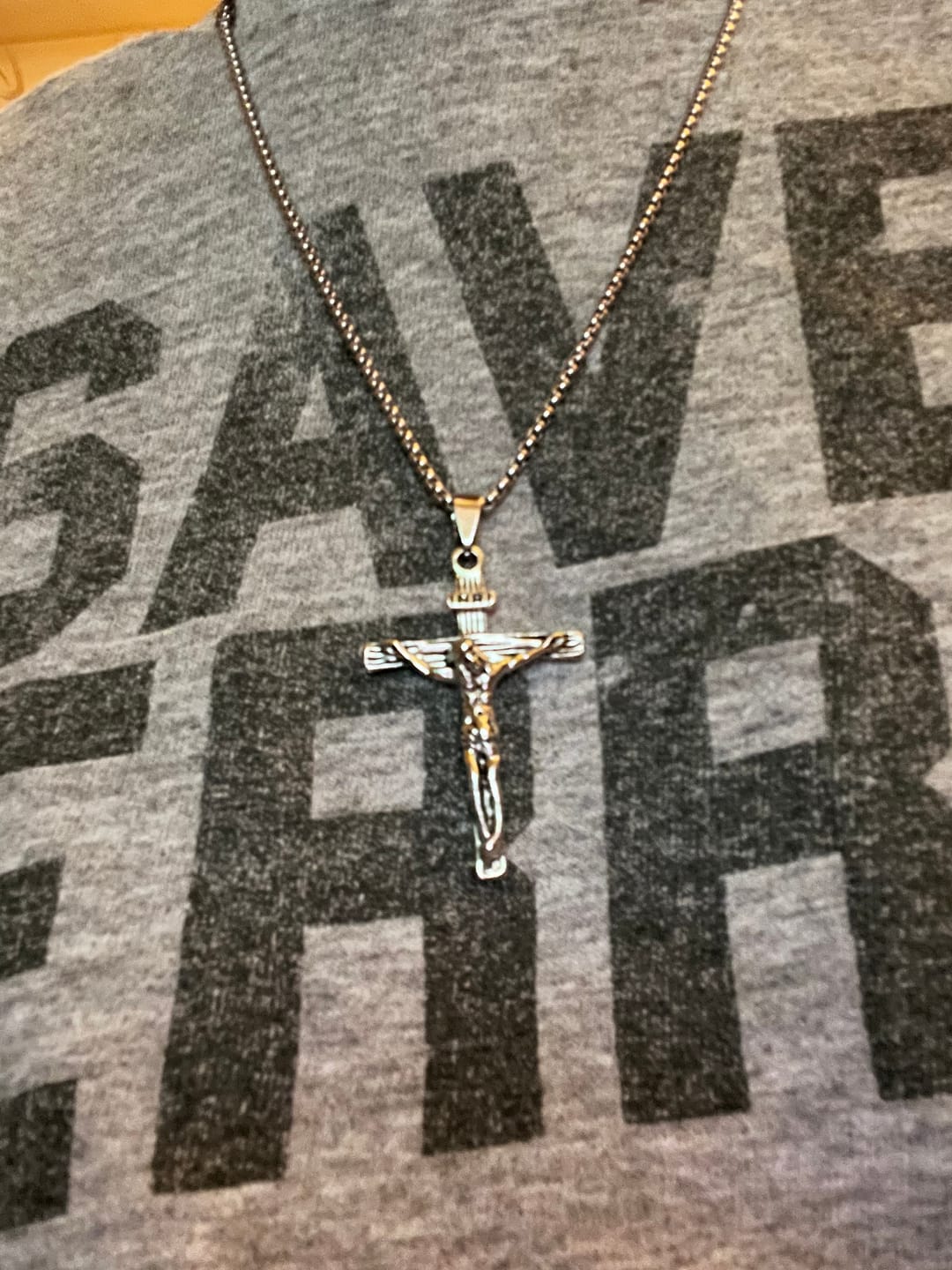 Customer photo review of FREE Today: Christ Jewelry Crucifix Pendant Charm Necklace