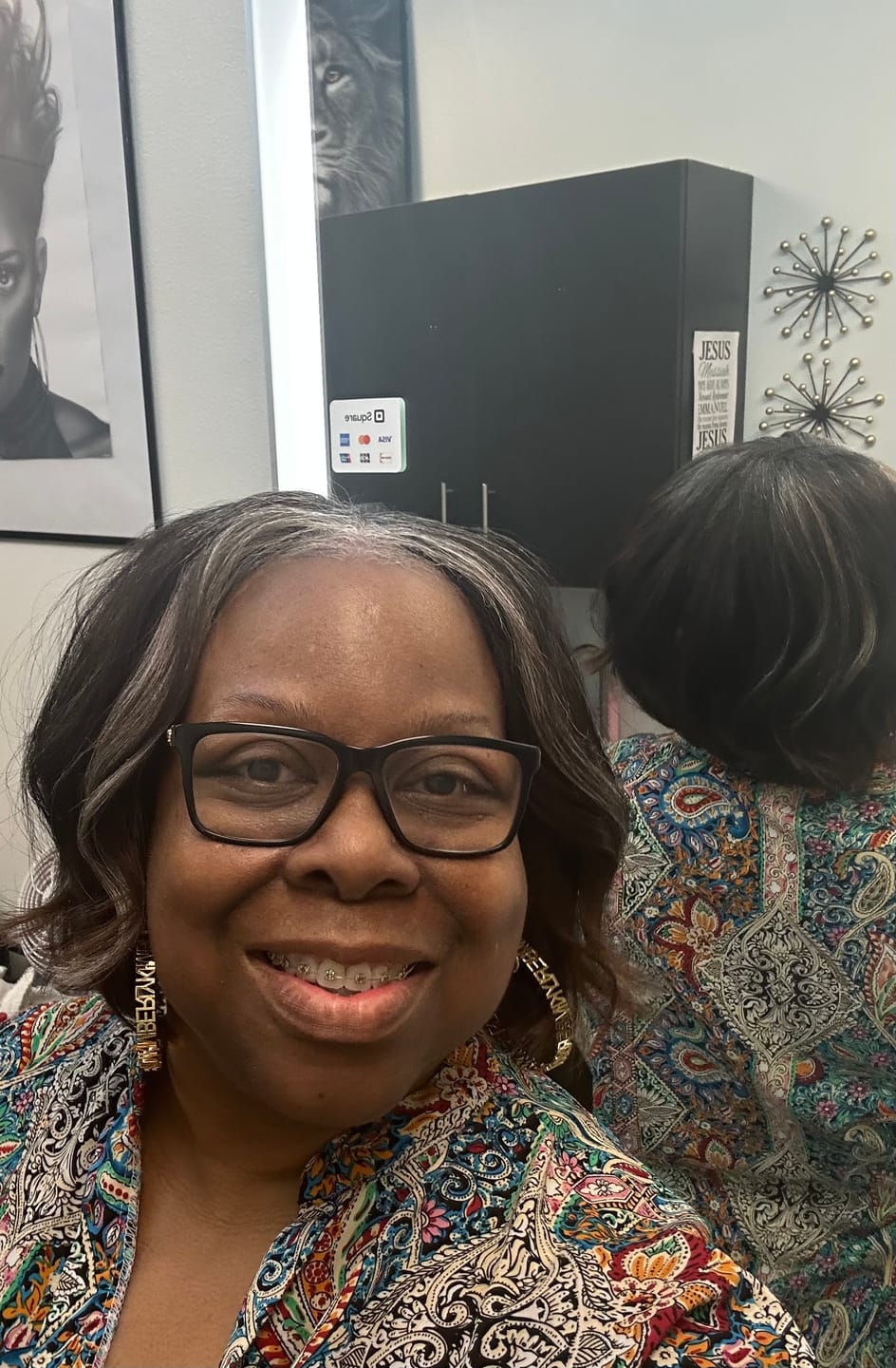 Customer photo review of Hoop Name Earrings