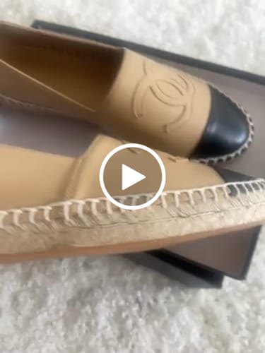 Customer video review of cc espadrilles beige black calfskin