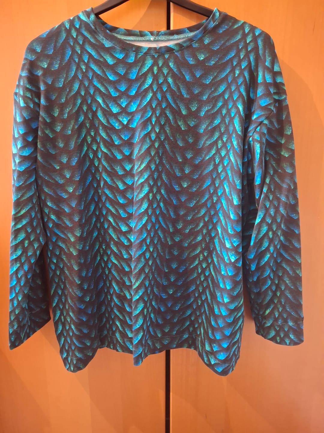 Customer photo review of Dragon Scales French Terry Fabric