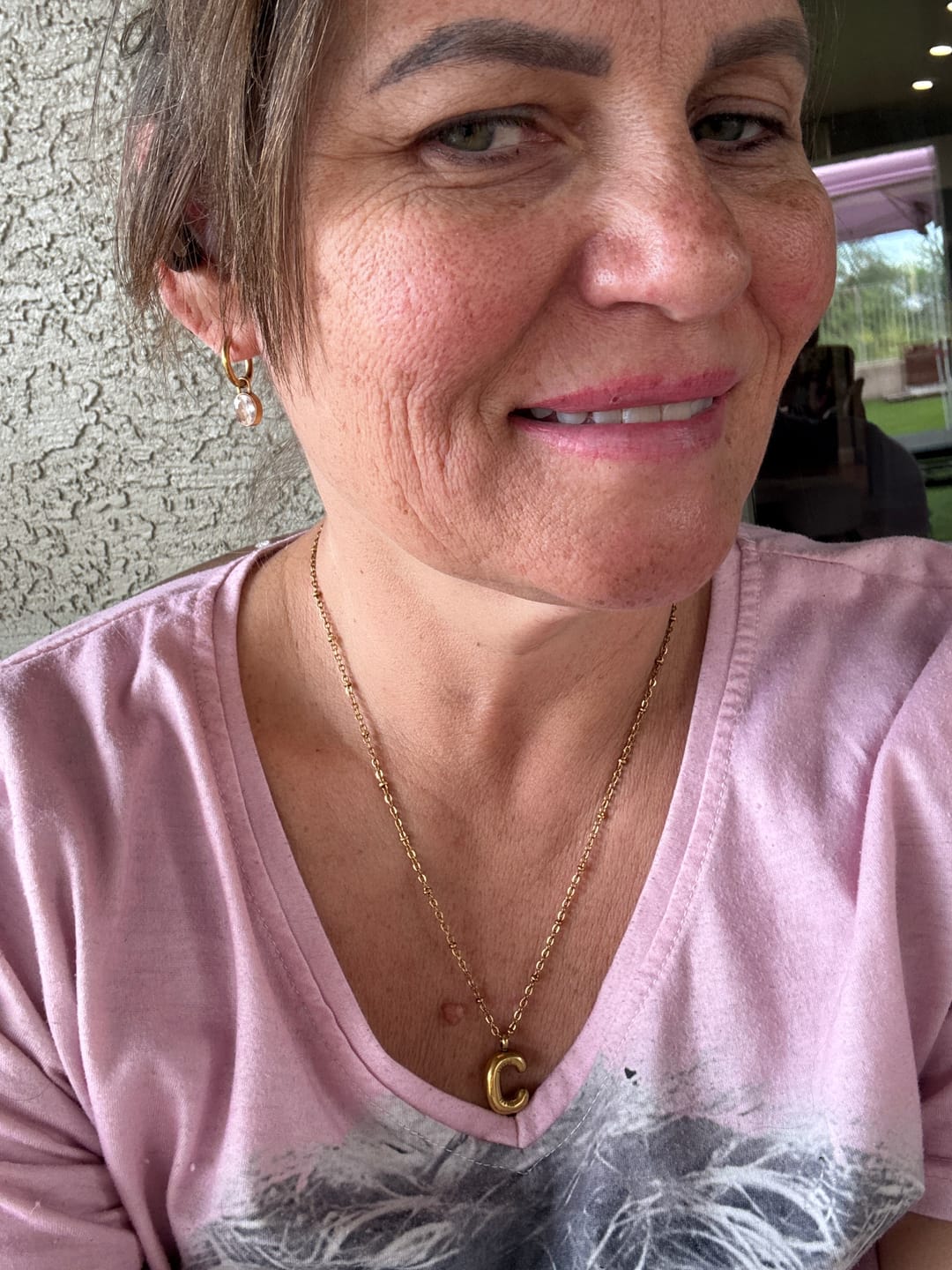 Customer photo review of Bubble Letter Initial Necklace (Bundle)