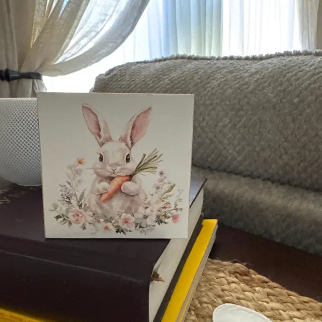 Customer photo review of Easter Bunny Wood Block Sign