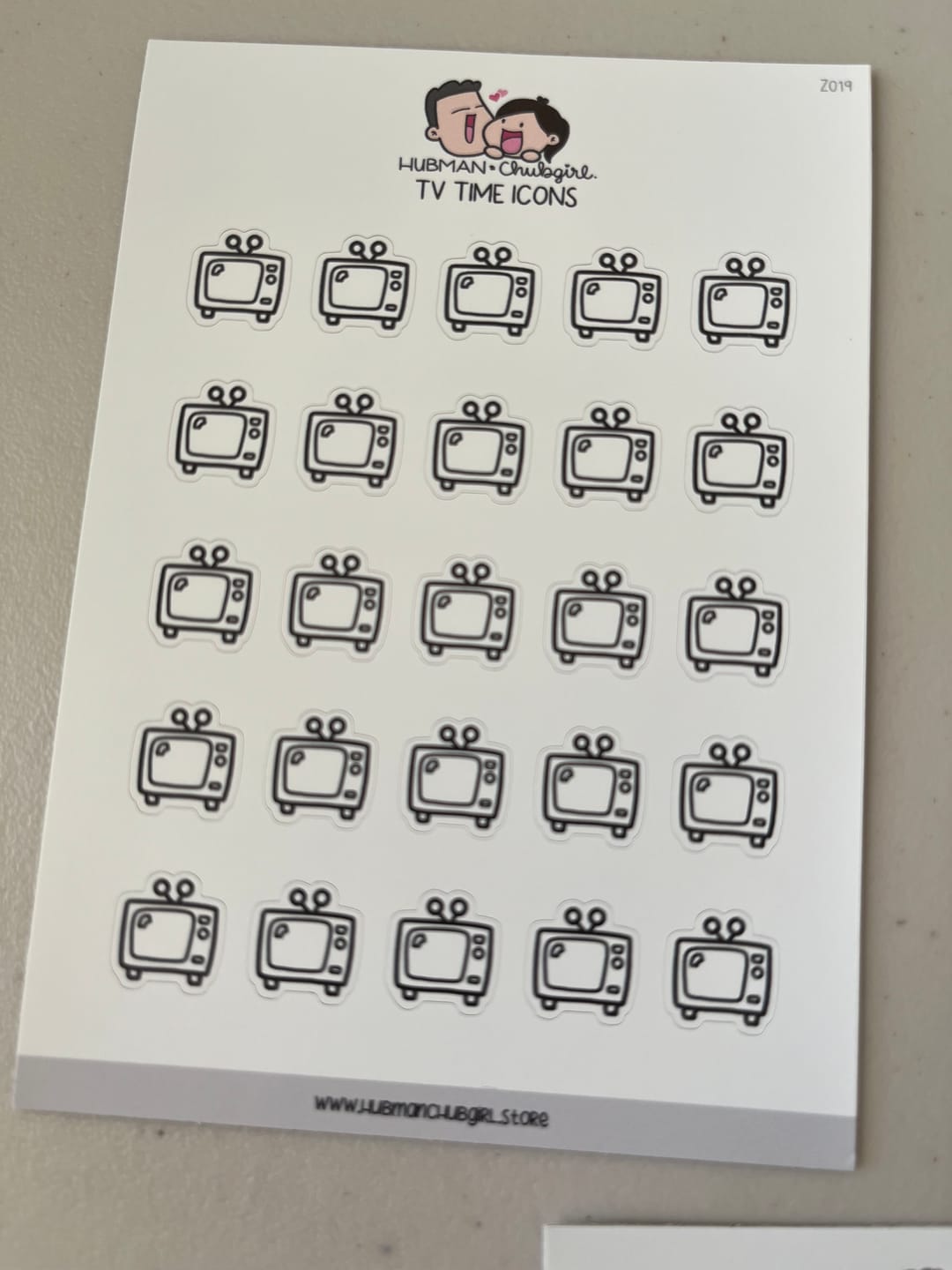 Customer photo review of TV Time Icons Planner Stickers