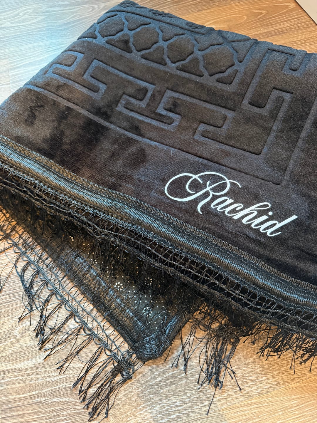 Customer photo review of Tapis de prière épais à personnaliser noir