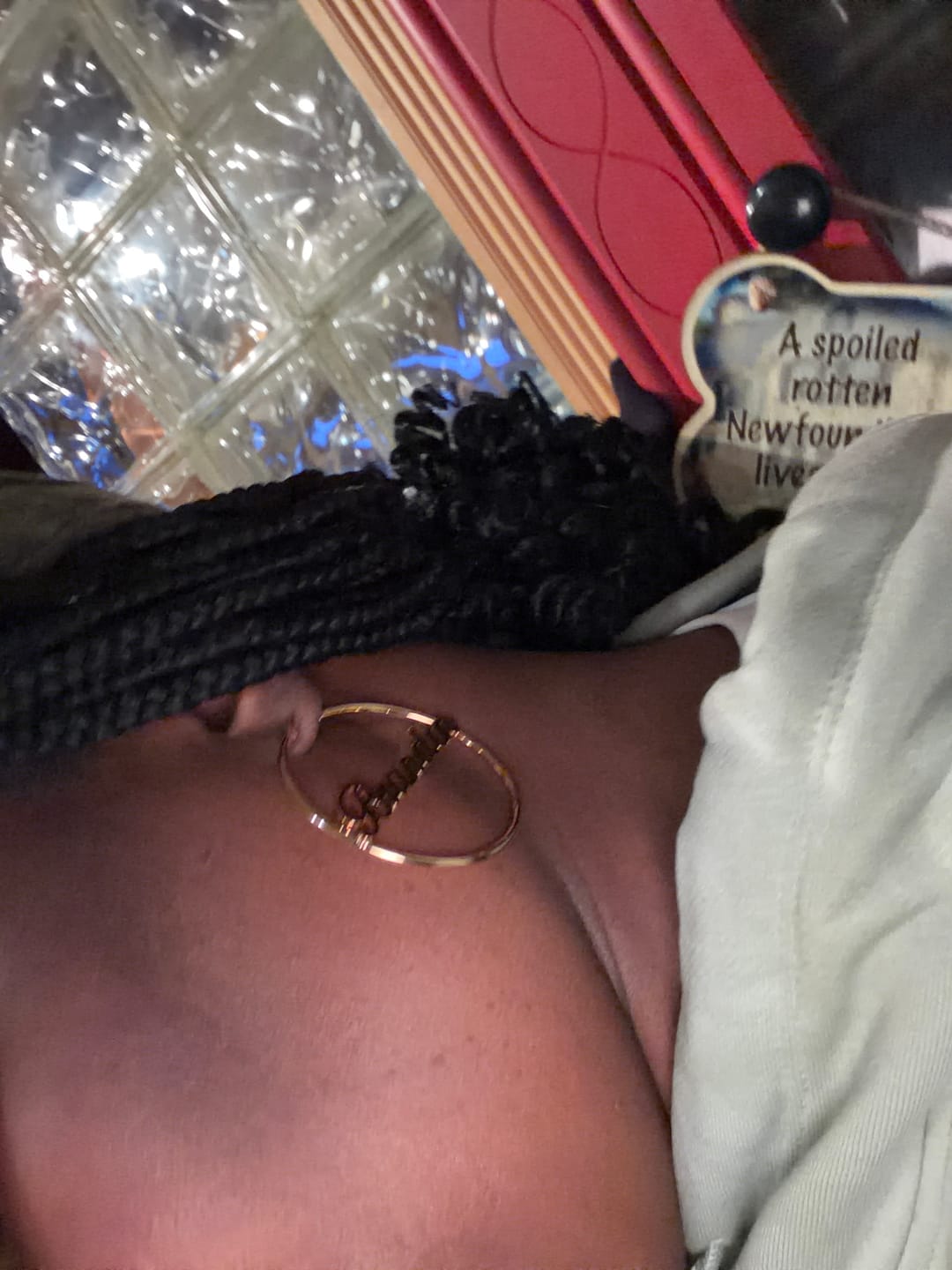 Customer photo review of Classic Name Hoop Earrings