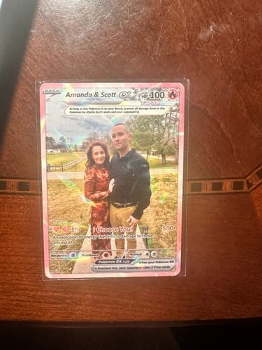 Customer photo review of Custom Pokémon Cards with Anime Picture, Personalized Poke Cards Animated Style Gifts for Him and Her - CPC-04