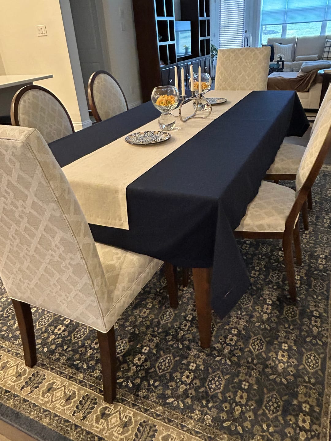 Customer photo review of Cotton Linen Hemstitch Tablecloth