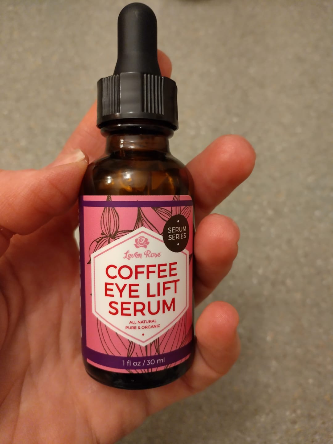 Customer photo review of Coffee Eye Lift Serum - 1 oz