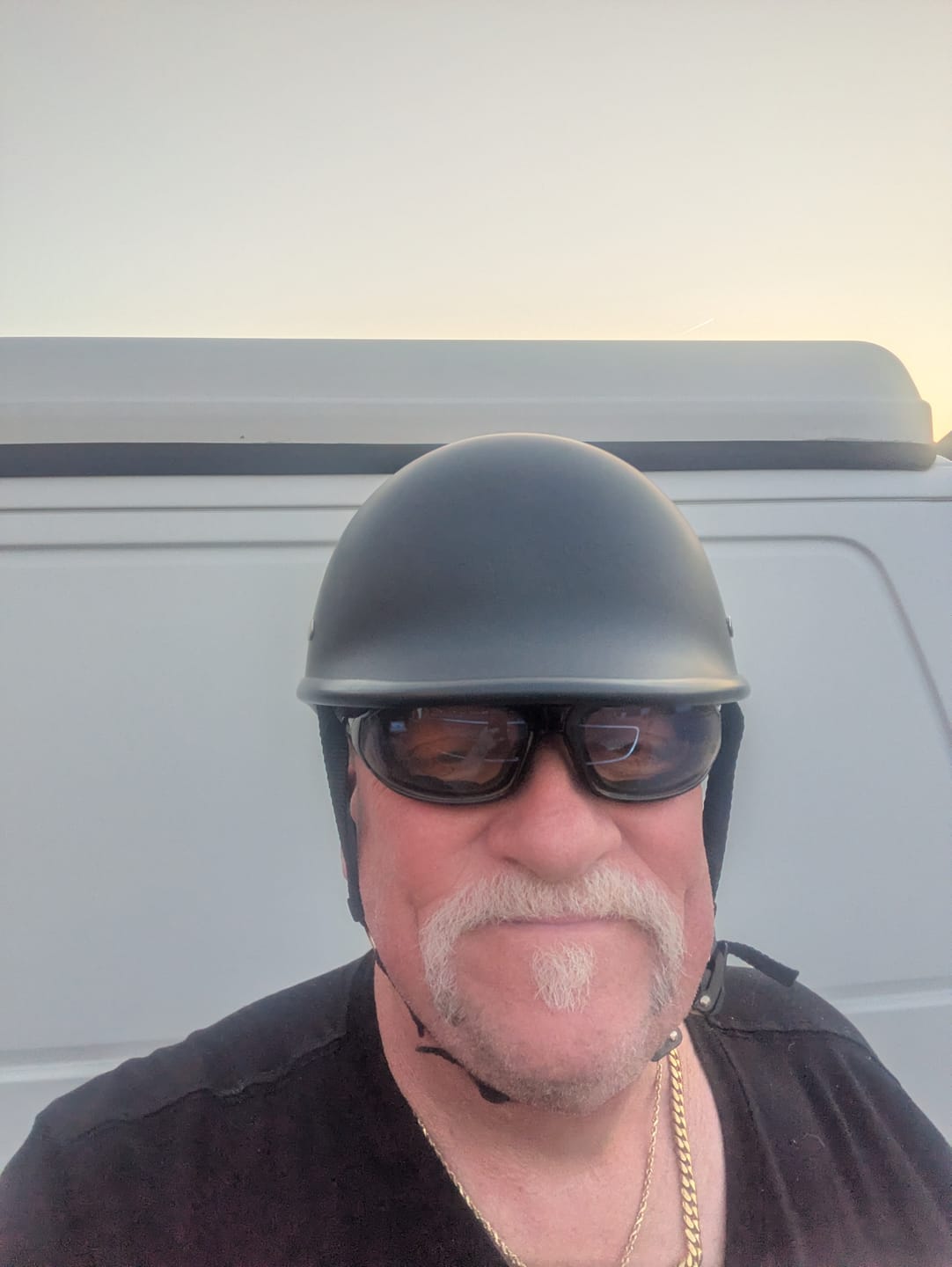 Customer photo review of Smallest & Lightest DOT Polo Helmet- Matte Black