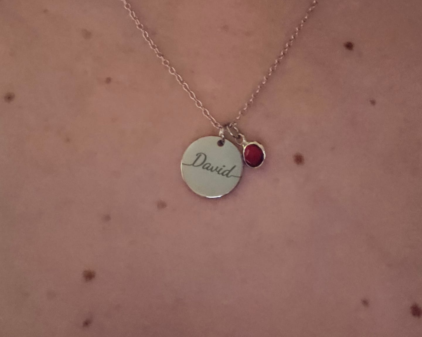 Customer photo review of Necklace: Name Birthstone