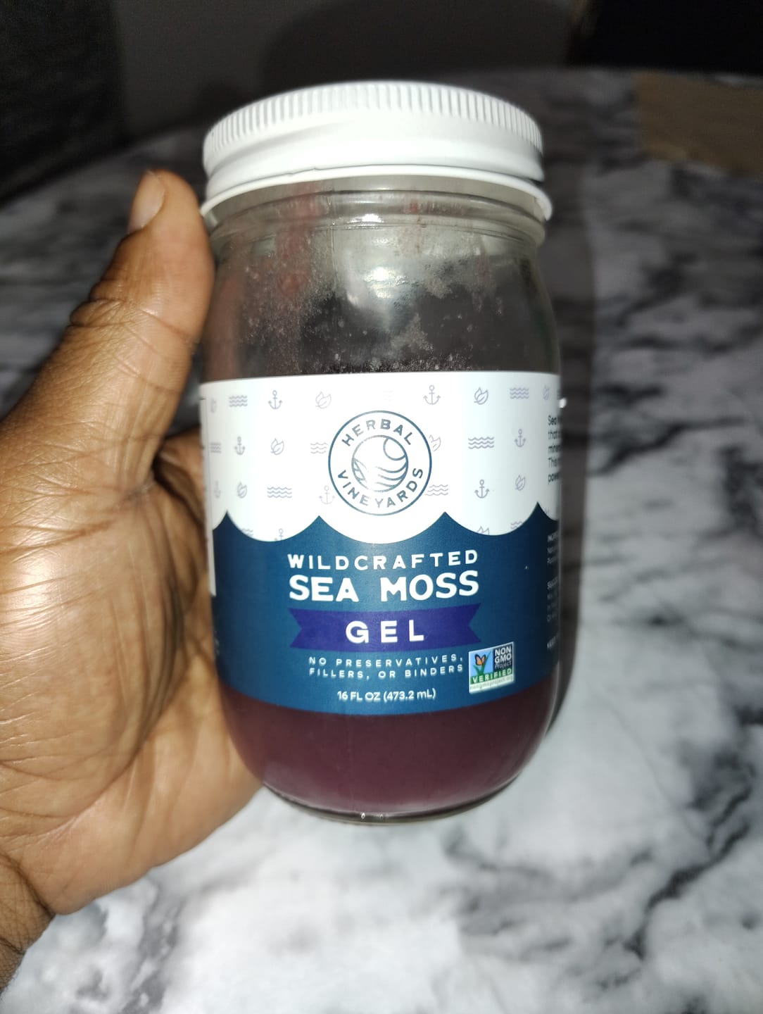 Customer photo review of EXCLUSIVE PURPLE SEA MOSS GEL