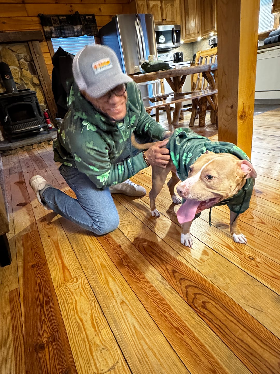 Customer photo review of St. Paddy's Human Hoodie - Dark Green (Limited Edition)
