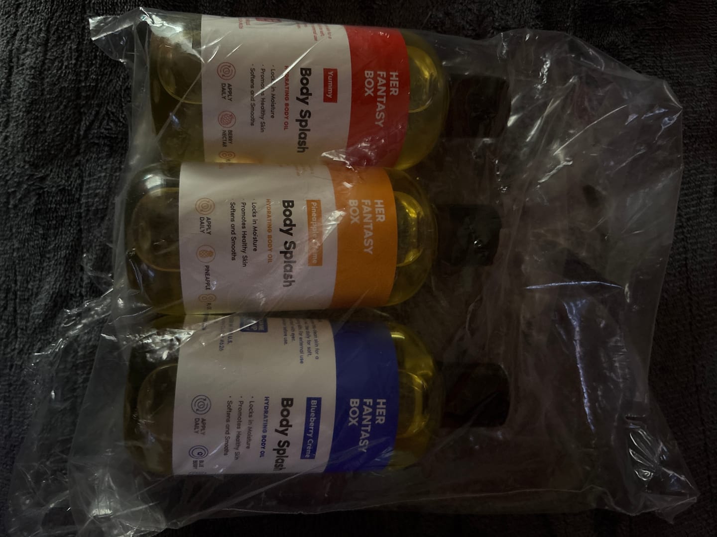 Customer photo review of Fruity Skin Body Oil Bundle