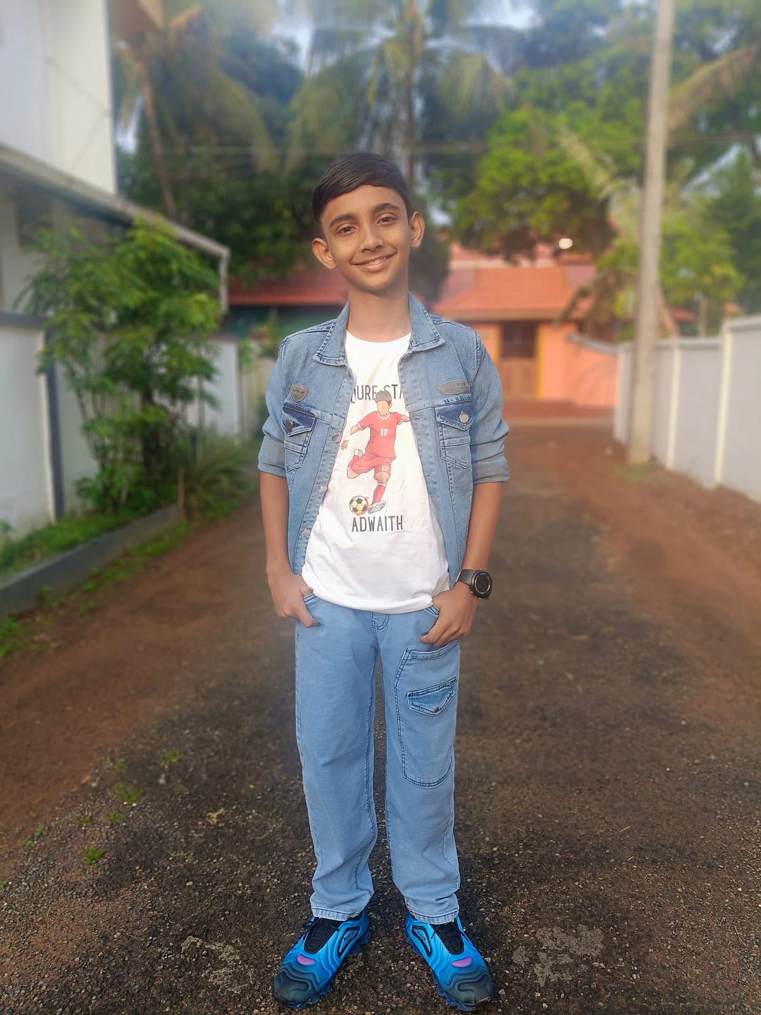 Customer photo review of Future Star Football Custom Kids Tee