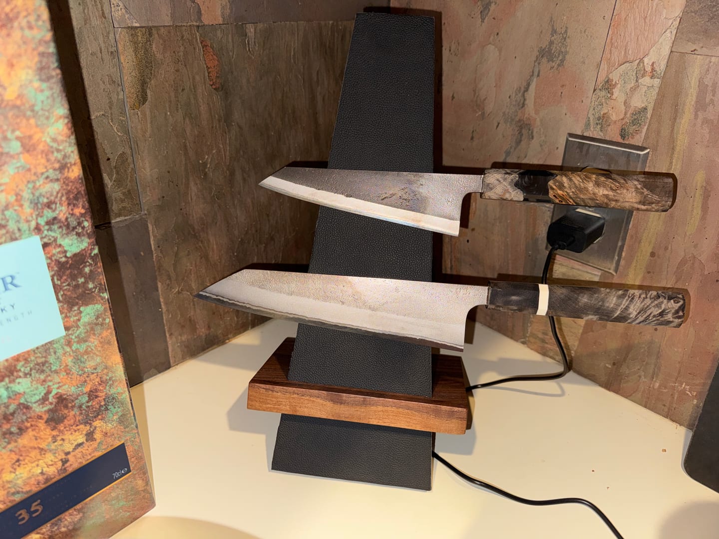Customer photo review of Black Leather Tilt Stand