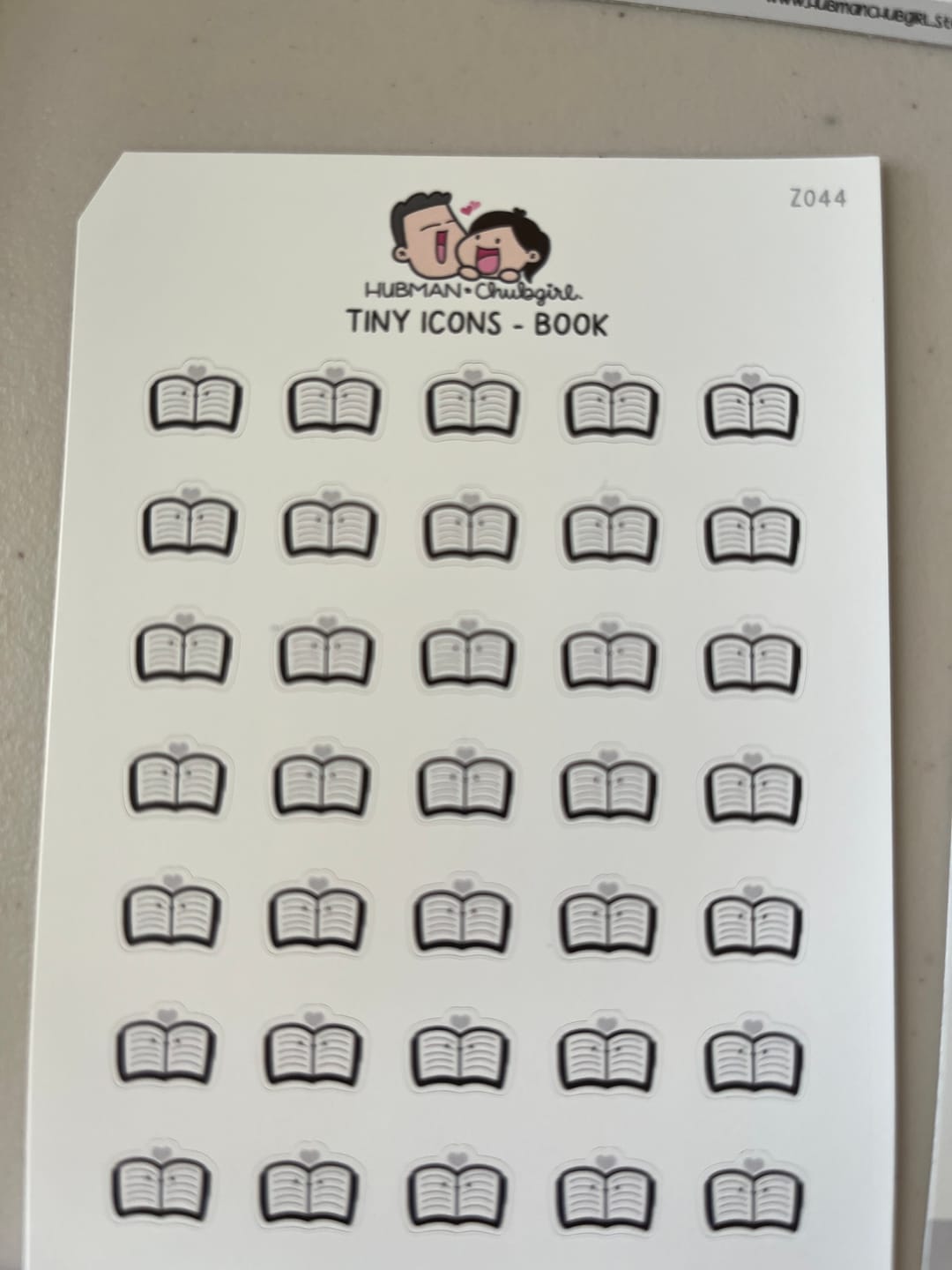 Customer photo review of Tiny Icons - Book Planner Stickers